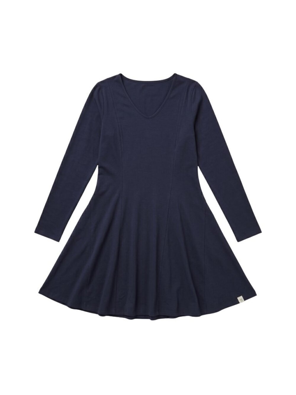 NWT | Navy Blue V-Neck Long Sleeve Fit-and-Flare Midi Dress | Medium